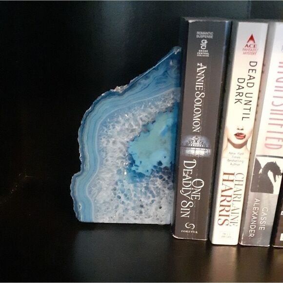 Premium Agate Medium Bookends-Blue  - Picture 2 of 4